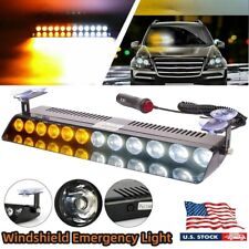 12-led Car Strobe Light Emergency Flash Windshield Warning Lamps12v Amberwhite