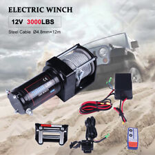 3000lbs Winch Atv Utv 12v Electric Off Road Steel Cable W 4-way Roller Remote