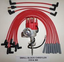 Chrysler 318 360 Red Male Small Cap Hei Distributor 8mm Spark Plug Wires Usa