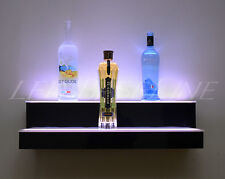 36 Led Lighted Shelf 2 Tier Wall-mounted Homebar Liquor Bottle Display Rack