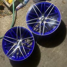 Str 511 Alloy Racing Wheel Str511 Blue Machined Face 5 Lug 4.5 18x8.5 Pair 2 Lot