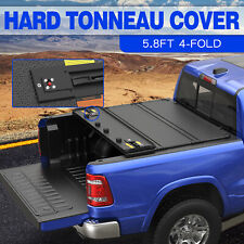 4-fold 5.75.8ft Hard Truck Bed Tonneau Cover For 2009-2023 Ram 1500 Waterproof