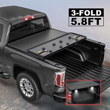 3-fold Hard Truck Tonneau Cover For 09-23 Ram 1500 5.8 Feet Bed On Top W Lamp