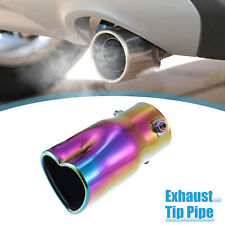 Car Exhaust Tip Pipe Heart Shaped 2.5 Exhaust Pipes Bolt-on Metal Multicolor