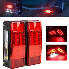 Upgraded Led Submersible Trailer Boat Rectangle Stud Stop Turn Tail Lights Kit