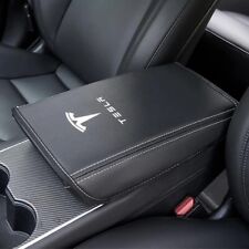 Car Armrest Cover Tesla Model 3 Y Pu Leather Center Console Protector Pad Black