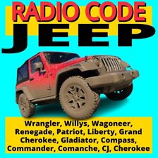 Jeep Radio Code Unlock Wrangler Willys Wagoneer Renegade Patriot Liberty Compass