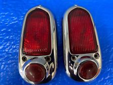 Oem 49-50 Chevy Styleline Fleetline Tail Light Lamp Bezels Reflectors Pair