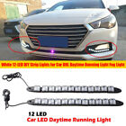 2x Hid White 12-led Diy Strip Lights For Car Drl Daytime Running Light Fog Light