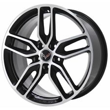 19 Chevrolet Corvette Wheel Rim Factory Oem 5635 2014-2019 Machined Black