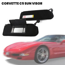 Lh N Rh Sun Visor For 1997-04 Chevy Corvette C5 Black Replace 10442033 10442034