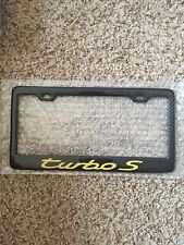 Real Handmade Carbon Fiber License Plate Frame For Porsche 911 Turbo S Yellow