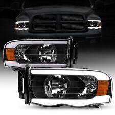 2x Headlights Assembly Sequential Turn Signal For 02-05 Dodge Ram 1500 Led Drl