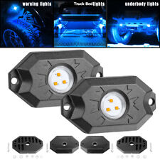 2x Blue Utv Led Dome Rock Unberbody Truck Bed Lights For Polaris Rzr Can-am X3