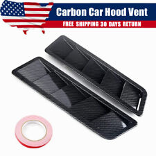 1 Pair Carbon Car Hood Vent Scoop Cover Air Flow Intake For Ford Toyota Honda