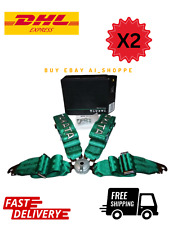 X2 Takata 4 Point Snap-on 3 W Camlock Racing Seat Belt Harness Green Universal