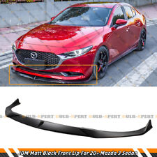 Jdm 3pc Primer Matt Black Front Bumper Lip Splitter For 2020-2024 Mazda 3 Sedan