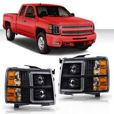 Led Drl Projector Headlights Black Fit For 07-13 Chevy Silverado 150025003500