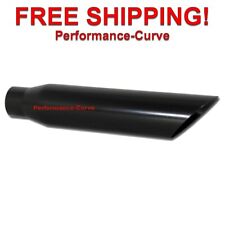 Black Powder Stainless Steel Exhaust Tip 2.5 Inlet - 3.5 Outlet - 18 Long