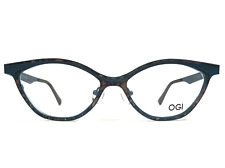 Ogi Evolution Eyeglasses Frames 43181765 Teal Blue Floral Camouflage 54-16-145