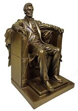 9 President Abraham Lincoln Seated Sculpture Statue Book End Bronze Finish