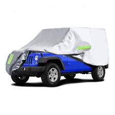 For Jeep Wrangler 4door Yj Tj Jk Jl Silver Polyester Snowproof Car Cover W Lock