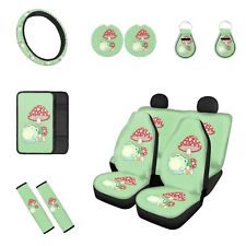Cartoon Frog Mushroom Car Seat Covers Full Sets With Steering Wheel Covers S...