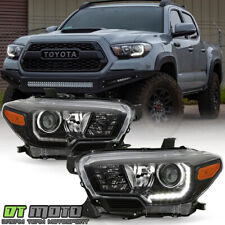 For 2016-2022 Toyota Tacoma Trd W Led Drl Black Projector Headlights Headlamps