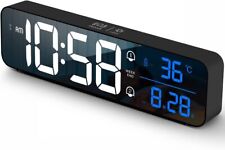 Digital Clock Digital Clock Led Display Rechargeable Sound-activated Black
