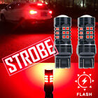 2x Red Flash Strobe 7443 7440 Led Brake Stop Light For Toyota Corolla 2009-2019