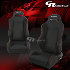 Pair Nrg Type-r Red Stitches Fully Reclinable Racing Seatsadjustable Slider