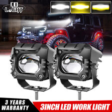 2x Led Work Light Bar Spot Pods Off Road Driving Auxiliary Fog Lamp Yellowwhite