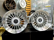 New 18 Inch 4x100 Alpina Style Stance Deep Dish Silver Wheels For Audi Bmw E30