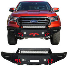 Fit 2019-2023 Ford Ranger Steel Front Bumper With Winch Plate Light