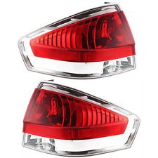 Halogen Tail Light Set For 2008 Ford Focus Clear Red Lens W Bulbs 2pcs