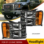 2 Pcs Clear Headlights Headlamps Fit For 2007-13 Gmc Sierra 1500 2500hd 3500hd