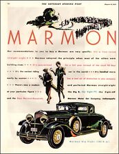 1930 Rare Classic Car Ad Marmon Motor Car The Big Eight 145hp Great Ad 022824