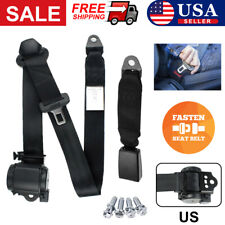 3 Point Car Seat Lap Belt Universal Adjustable Seatbelts Kit W Diagonal Belt