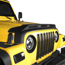 Hood Stone Bug Deflector Shield Protector Wlights Fit Jeep Wrangler Tj 97-06
