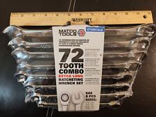 Matco 8pc Sae 72tooth Combo Xl Ratcheting Wrench Set S.7.g.r.c.x L.8
