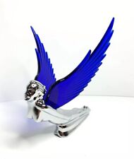 Flying Goddess Hood Ornament - Blue Wings Flying Windrider