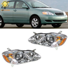 For 2003 2004-2008 Toyota Corolla Left Right Pair Headlights Lamps Clear Lens