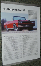1969 Dodge Coronet Rt Info Spec Sheet Photo Feature Print 69 440 Rt Convert