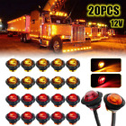 20x 34 12v Marker Lights Led Bullet Amber Red Truck Trailer Rv Round Side Lamp