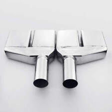 Square 4x2 Quad Out Exhaust Tips 2 Inlet Angle Cut Single Wall 11 L Ss304