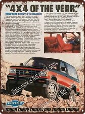 1983 Chevy S-10 Blazer 4x4 Chevrolet Truck Metal Sign 9x12 A955