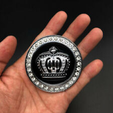 50mm Metal Crystal Crown Luxury Vip Emblem Car Badge Motorcycle Sticker Silver