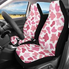 2pc Car Front Seat Covers Cow Zebra Blackwhite Pink Print Universal Seat Cushion