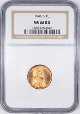 1946-s Ngc Ms66rd Red Uncirculated Lincoln Wheat Penny Cent San Francisco Mint