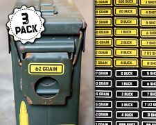 Ammo Can Label Stickers Grain Weight Shot Size - 115 124 147 55 62 77 Grain 